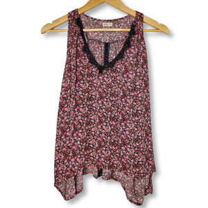 Hollister Open Back Assymetrical Floral Tank Top Size XS